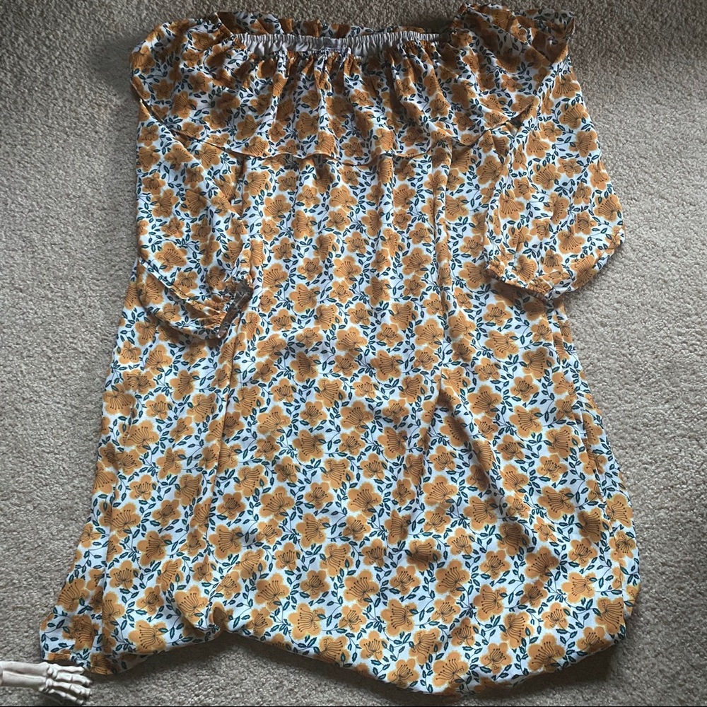 Dress, Off-shoulder Floral/Flower Power Bright